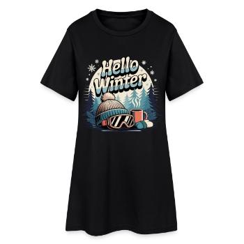 Ski skieur - Robe T-shirt Femme - noir - Devant
