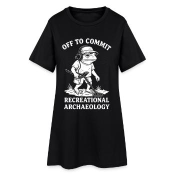 Off To Commit Recreational Archaeology Frog - Women’s T-Shirt Dress - black - Front