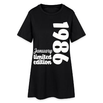 Geburtstag Januar 1986 Limited Edition Geschenk - Frauen T-Shirt-Kleid - Schwarz - Vorne