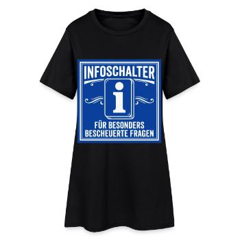 Chemise du comptoir d’information : travail drôle - Robe T-shirt Femme - noir - Devant