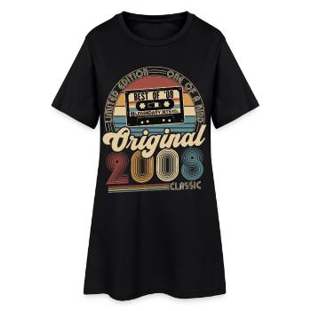 Original 2008 Vintage Vintage Birthday Retro - Women’s T-Shirt Dress - black - Front