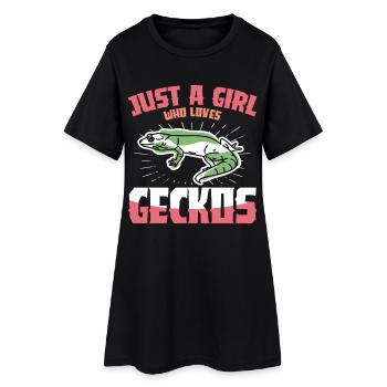 Ambiances Gecko : Juste une fille - Robe T-shirt Femme - noir - Devant