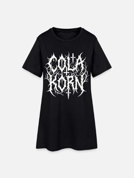 Cola Korn Black Metal - Frauen T-Shirt-Kleid - Schwarz