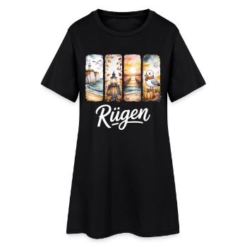 Conception du phare de la mer Baltique de Rügen - Robe T-shirt Femme - noir - Devant