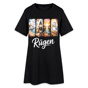 Phare de la mer Baltique de Rügen Seaull - Robe T-shirt Femme - noir - Devant