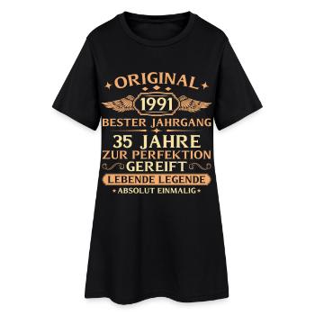 1991 Année de construction Légende vivante - 35e anniversaire - Robe T-shirt Femme - noir - Devant