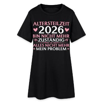Retraite partielle 2026 Non responsable - retraite anticipée - Robe T-shirt Femme - noir - Devant