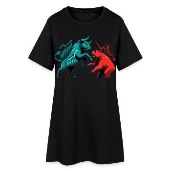 Don Boursiers contre Ours : Combat sur les actions - Robe T-shirt Femme - noir - Devant