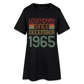 Legendär seit Dezember 1965, Retro, Geburtstag - Frauen T-Shirt-Kleid - Schwarz - Vorne