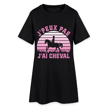 Je Peux pas j'ai cheval cadeau d'équitation  - Robe T-shirt Femme - noir - Devant
