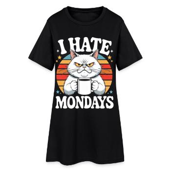 Mürrische Katze Ich Hasse Montage - Robe T-shirt Femme - noir - Devant