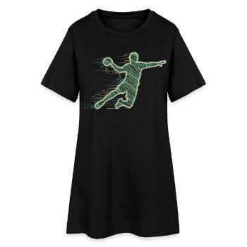 Joueur de handball Battement de cœur ECG Cadeau sportif de handball - Robe T-shirt Femme - noir - Devant