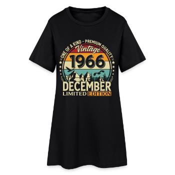 59e anniversaire Millésime décembre 1966 - Robe T-shirt Femme - noir - Devant