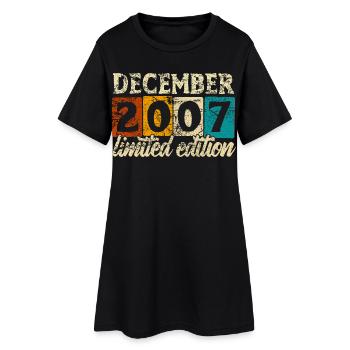 Édition limitée cadeau d’anniversaire de décembre 2007 - Robe T-shirt Femme - noir - Devant