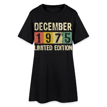 Édition limitée cadeau d’anniversaire de décembre 1975 - Robe T-shirt Femme - noir - Devant
