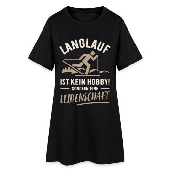 Passion pour le ski de fond – pas un passe-temps - Robe T-shirt Femme - noir - Devant