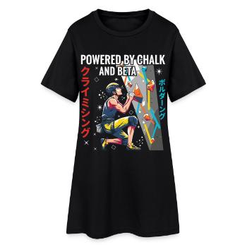 Propulsé par la craie et la conception d’escalade Beta - Robe T-shirt Femme - noir - Devant