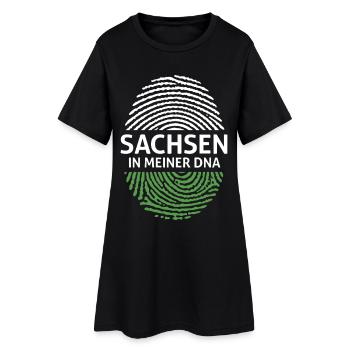 Saxony in My DNA Flag Fingerprint - Women’s T-Shirt Dress - black - Front