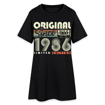 Original 1986 Vintage Vintage Anniversaire Rétro - Robe T-shirt Femme - noir - Devant