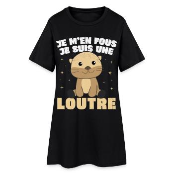Je M'en Fous Je Suis Une Loutre Cadeau - Robe T-shirt Femme - noir - Devant