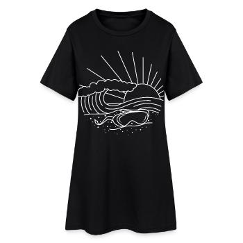 Danse des vagues couchantes - Robe T-shirt Femme - noir - Devant
