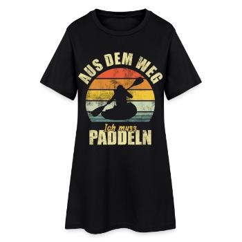 Kayak, pagaie, pagaie, canoë, Drôle de dicton, - Robe T-shirt Femme - noir - Devant