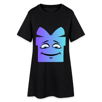 Boîte Cadeau Souriante Gradient - Robe T-shirt Femme - noir - Devant