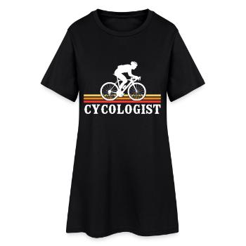 Cyclisme cycologue - Robe T-shirt Femme - noir - Devant