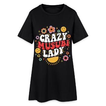 Madame folle Musubi - Robe T-shirt Femme - noir - Devant