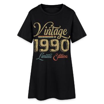 Vintage 1990 Édition limitée Naissance Année 1990 - Robe T-shirt Femme - noir - Devant