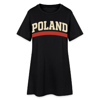 Typographie rétro polonaise - Robe T-shirt Femme - noir - Devant