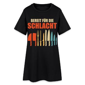 CHEF PRÊT POUR LE COMBAT Drôle - Robe T-shirt Femme - noir - Devant
