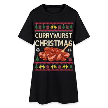 Joyeux currymas saucisse de Noël de Noël au currymas. - Robe T-shirt Femme - noir - Devant