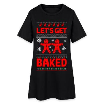 Bonhomme en pain d'épices | gingerbread man - Robe T-shirt Femme - noir - Devant