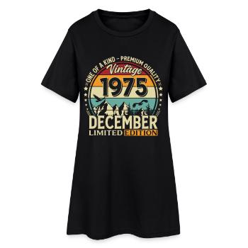 50e anniversaire Millésime décembre 1975 - Robe T-shirt Femme - noir - Devant