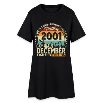 24e anniversaire Millésime Décembre 2001 - Robe T-shirt Femme - noir - Devant
