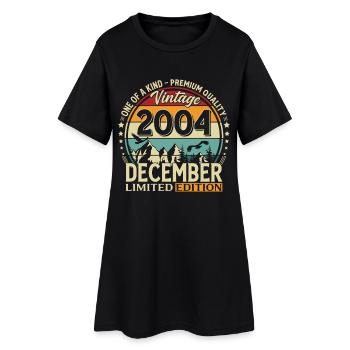 21. Geburtstag Vintage Dezember Jahrgang 2004 - Frauen T-Shirt-Kleid - Schwarz - Vorne