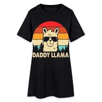 Daddy Llama - Women’s T-Shirt Dress - black - Front