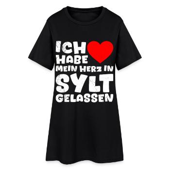Vacances en mer du Nord J’AI LAISSÉ MON CŒUR EN SYLT - Robe T-shirt Femme - noir - Devant