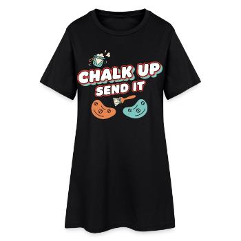 Inscris à la craie Envoie ça Plaisir d’escalade - Robe T-shirt Femme - noir - Devant