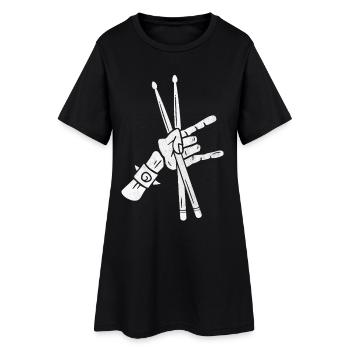 Drums Drummers Men's Boys Drummers - Women’s T-Shirt Dress - black - Front