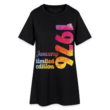 Cadeau D'anniversaire Janvier 1976 Anniversaire  - Robe T-shirt Femme - noir - Devant