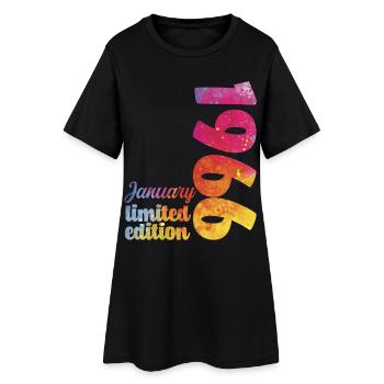 Cadeau D'anniversaire Janvier 1966 Anniversaire - Robe T-shirt Femme - noir - Devant