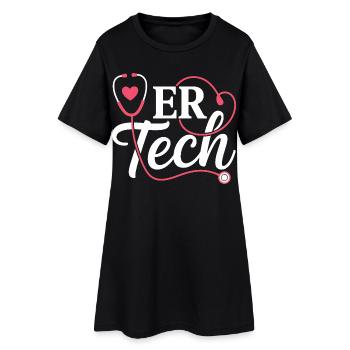 ERTech Stethoscope Heart - Women’s T-Shirt Dress - black - Front