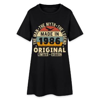 1986 Vintage Rétro Cadeau D'anniversaire - Robe T-shirt Femme - noir - Devant