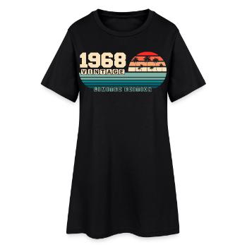 57th Birthday 1968 Vintage 1968 Retro Sunset - Women’s T-Shirt Dress - black - Front