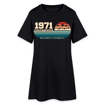 54e anniversaire 1971 Vintage 1971 Retro Sunset - Robe T-shirt Femme - noir - Devant