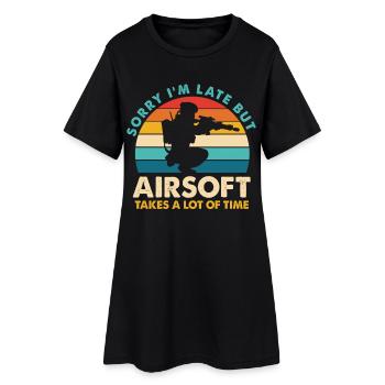 Retro Airsoft Time Delay Design - Women’s T-Shirt Dress - black - Front