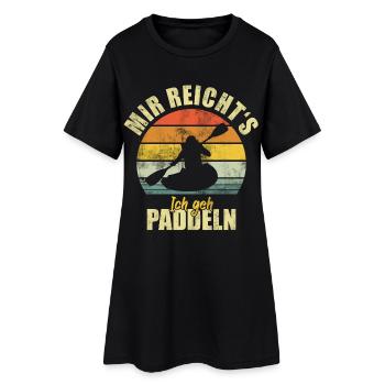 Pagaie en kayak en canoë : drôle de diction - Robe T-shirt Femme - noir - Devant