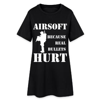 Vérité sur l’airsoft : les vraies balles font mal - Robe T-shirt Femme - noir - Devant
